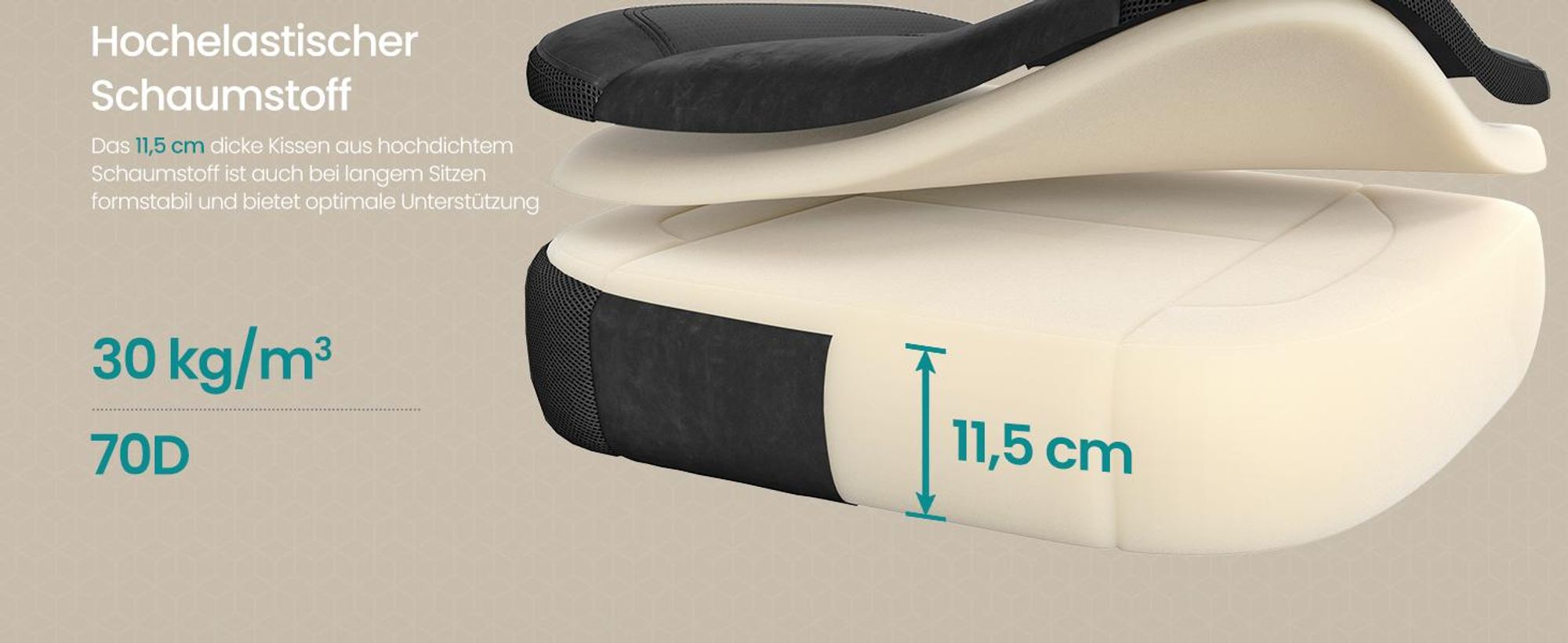 SONGMICS Ergonomischer Bürostuhl mit Fußstütze, Gaming-Stuhl für Home Office, Lendenkissen, Kopfstütze, bis 150 kg, schwarz