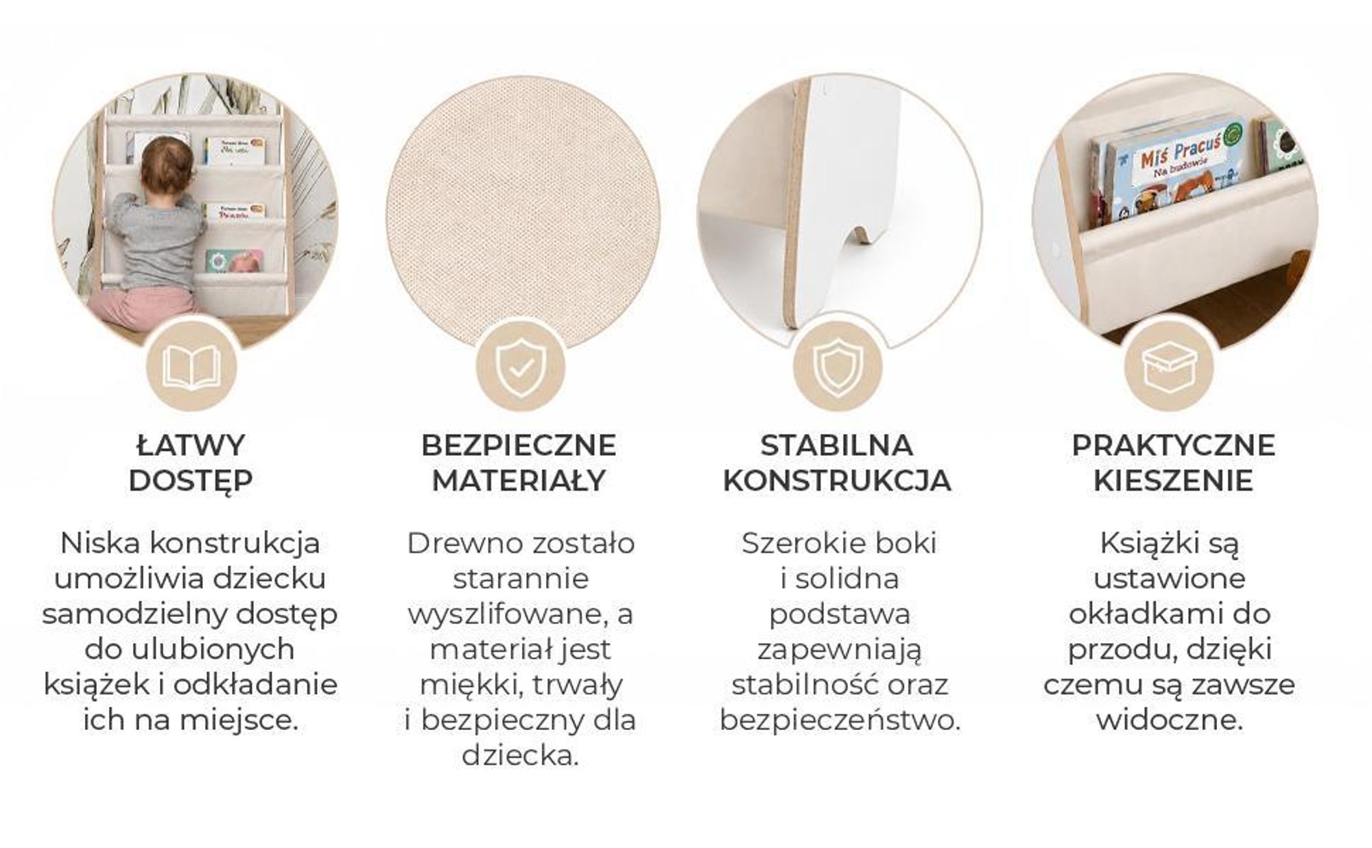 MAMOI® regał dla dzieci, regał do pokoju dziecięcego, półka na książki, półka na książki, półka ścienna dla dzieci, półka na książki dla dzieci, drewniana ławka na książki dla malucha, meble dziecięce dla małego dziecka