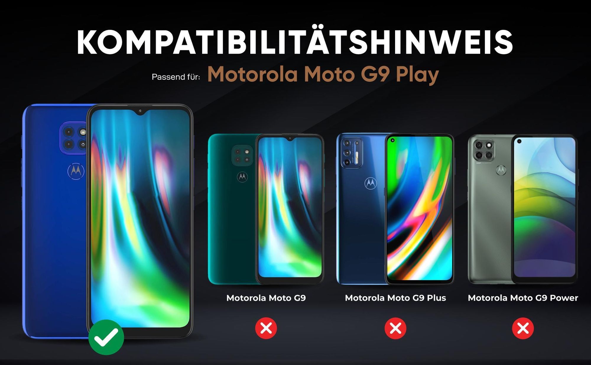 Kompatibilitätshinweise Hülle für Motorola Moto G9 Play