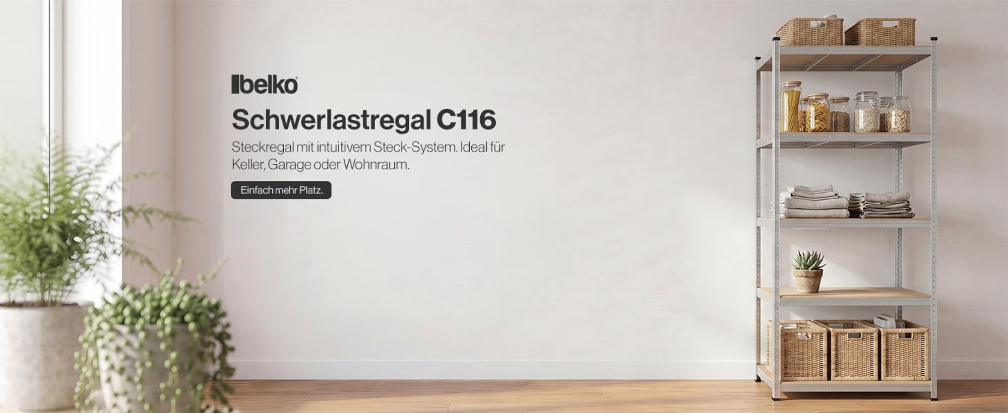 Steckregal Werkstattregal 2000x900x600 mm, 5 Ebenen, Farbe verzinkt, Traglast gesamt 875 kg, Kellerregal Schwerlastregal Metallregal Lagerregal