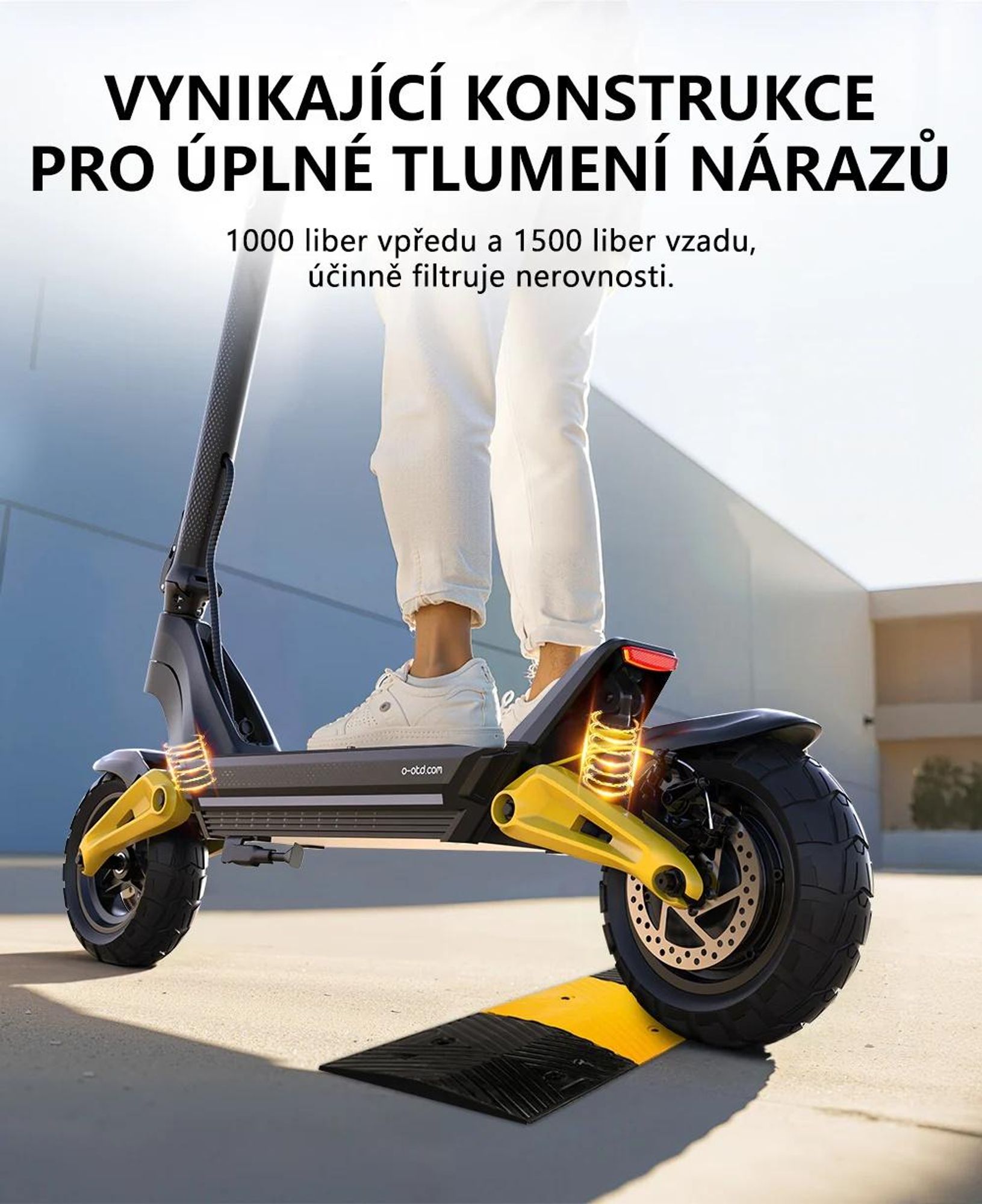 Elektrická Koloběžka OOTD S10 - Motor 1400W Baterie 48V20AH Pneumatiky 10'' Kotoučová Brzda - Černá