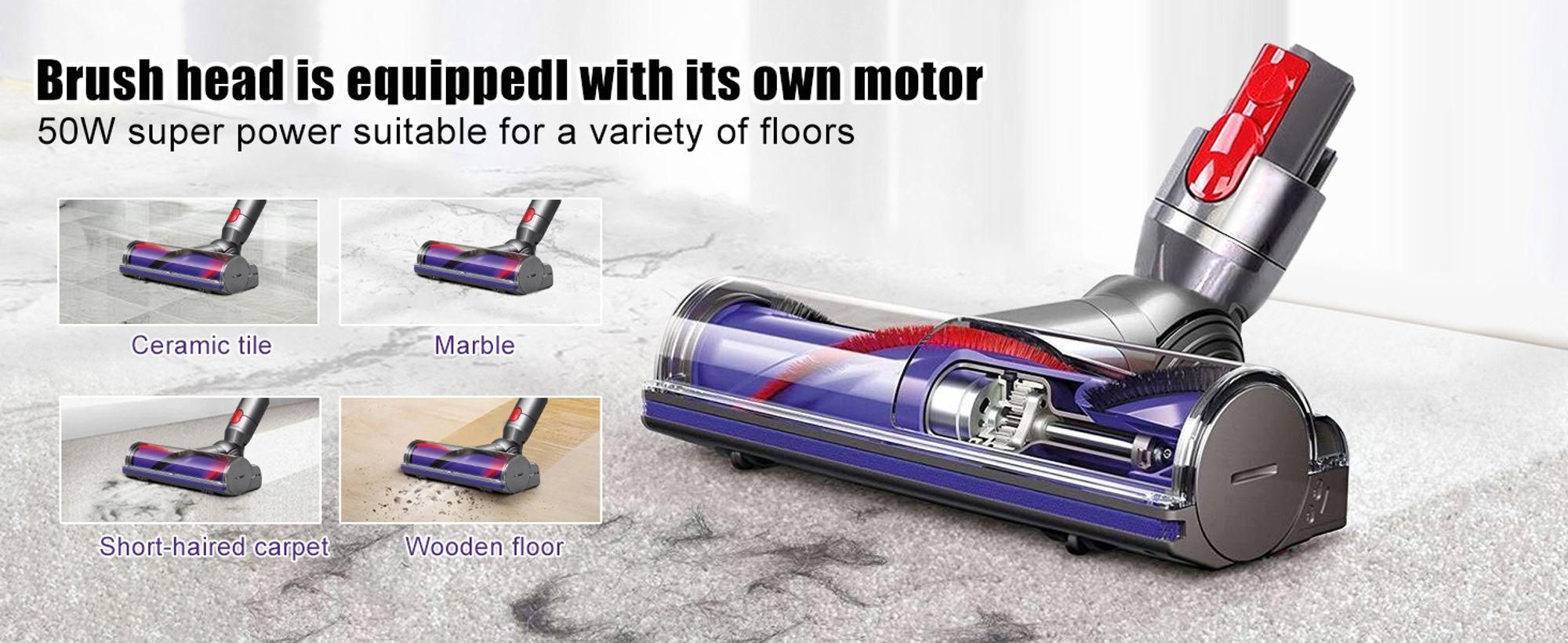 Elektrobürste mit Direktantrieb kompatibel mit Dyson V7V8V10V11 V15-Weiche Reinigungsbürste&Bodendüse für Hartböden-Zubehör für kabellose Staubsauger
