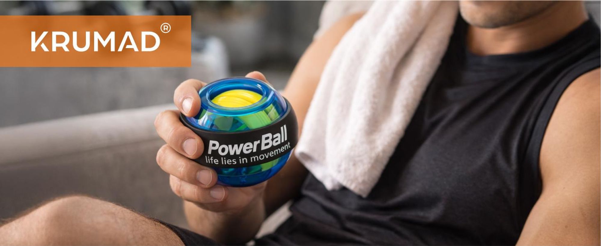KRUMAD Powerball Handtrainer 8000 U/min cu LED, Gyro Ball pentru Handgelenk & Unterarm, Antrenament Griffkraft, Coordonare și Reabilitare