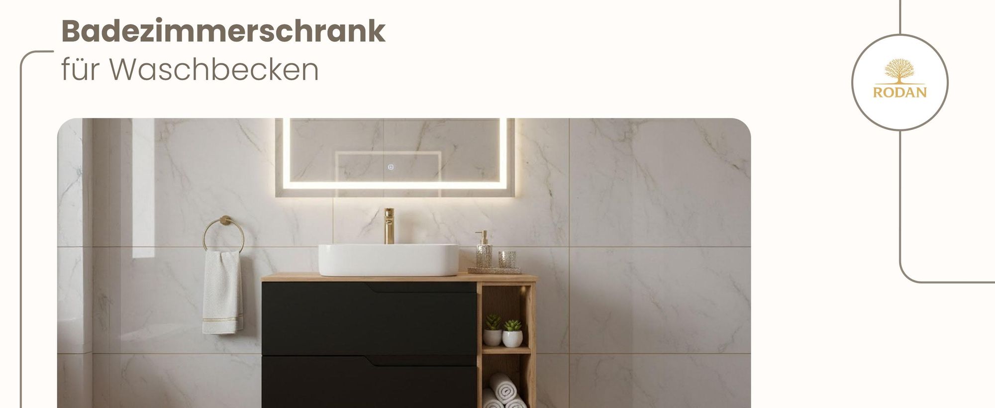 RODAN, Badmöbel, Badschrank, Badezimmermöbel, Badezimmer, MODERN, Waschbeckenunterschrank
