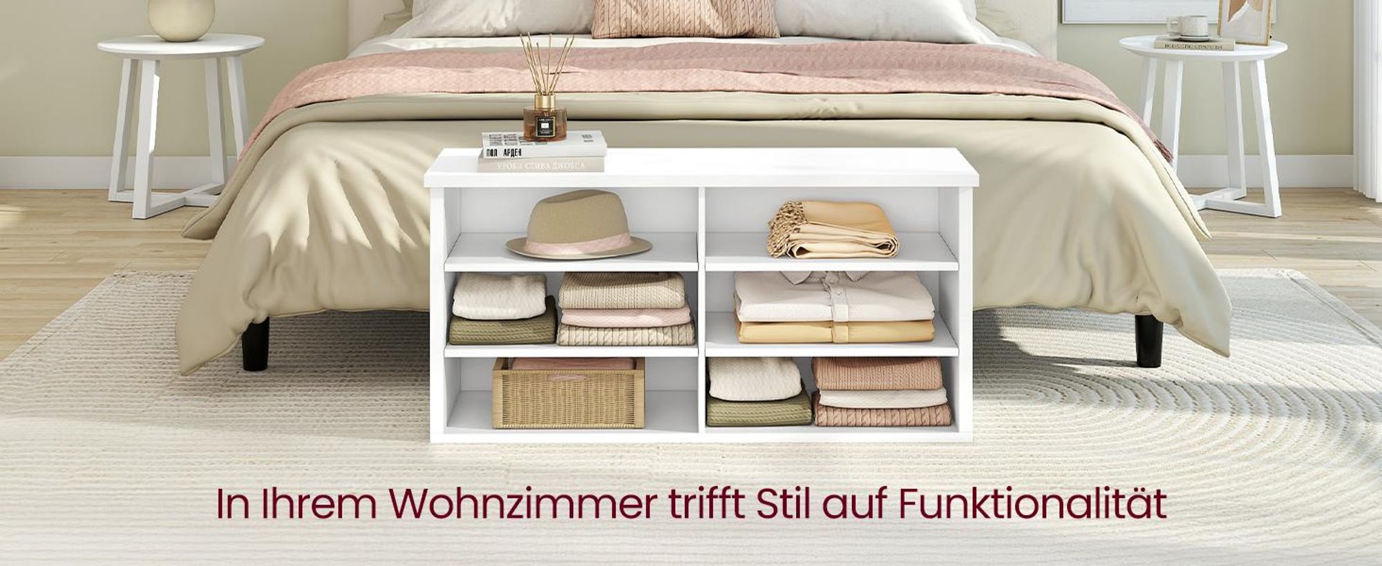 VASAGLE Schuhbank, Sitzbank mit Stauraum, Schuhregal 6 Fächer, verstellbare Ablagen, für Wohnzimmer, Flur, 29,5 x 100 x 50 cm