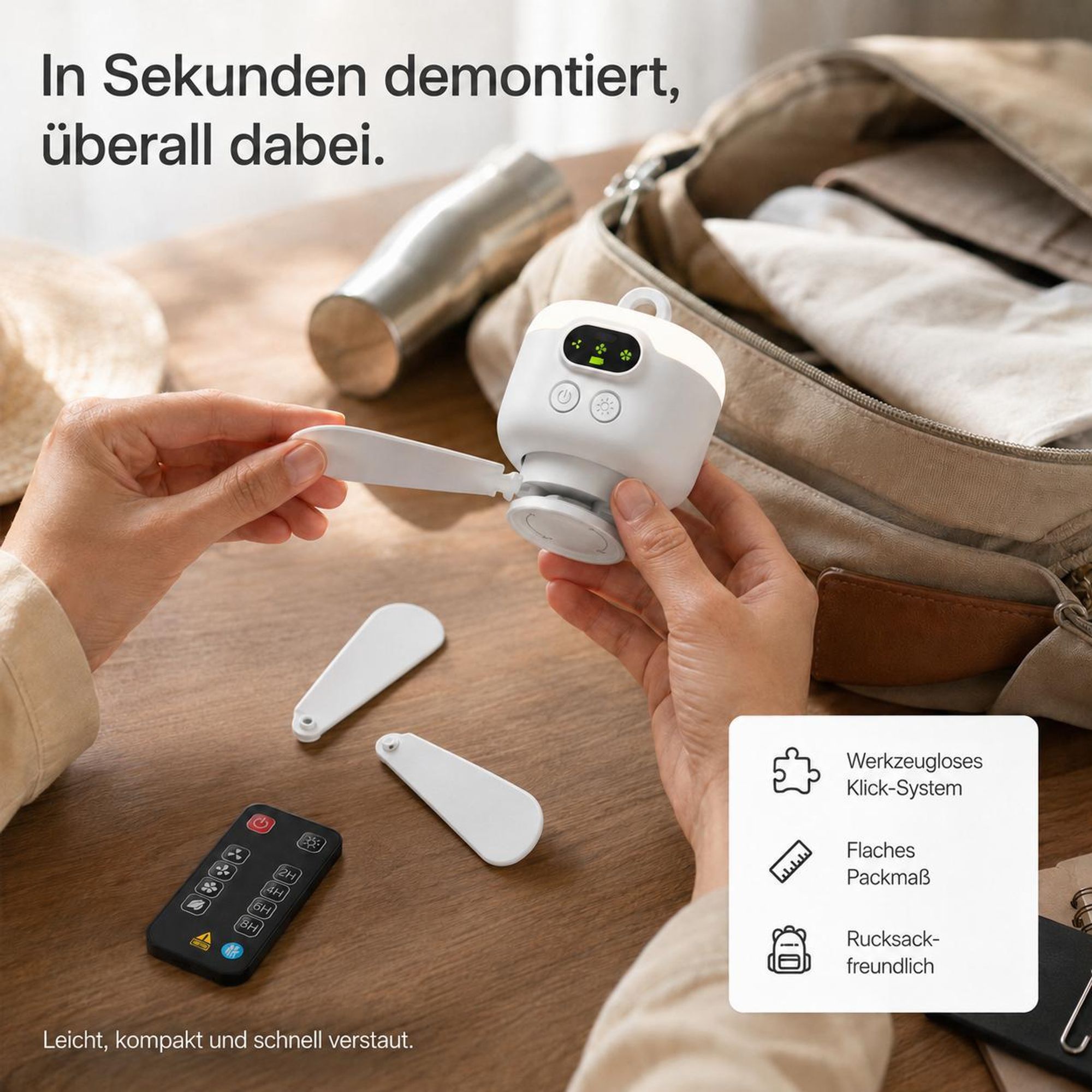 USB Ventilator mit Licht 8000mAh Akku Ventilator Hängender Fernbedienung Timer 4 Stufen Tragbare Camping Ventilator für Pavillon Wohnmobil Garten Zelt
