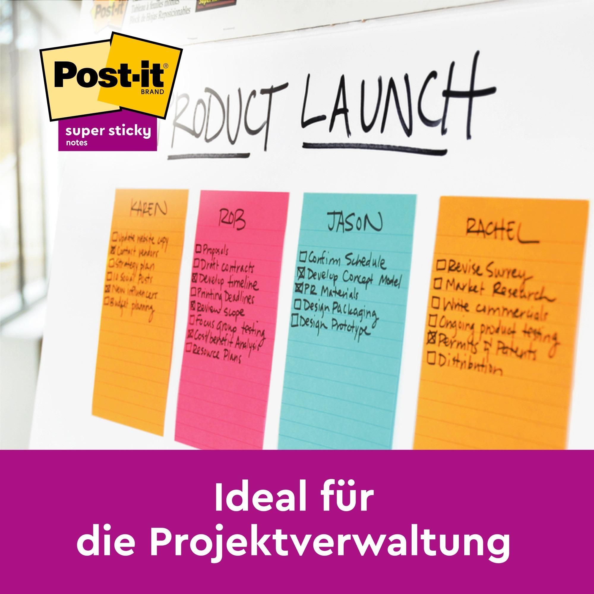 Post-it® Super Sticky Notes Großformat Boost Collection Haftnotizen 101x152mm