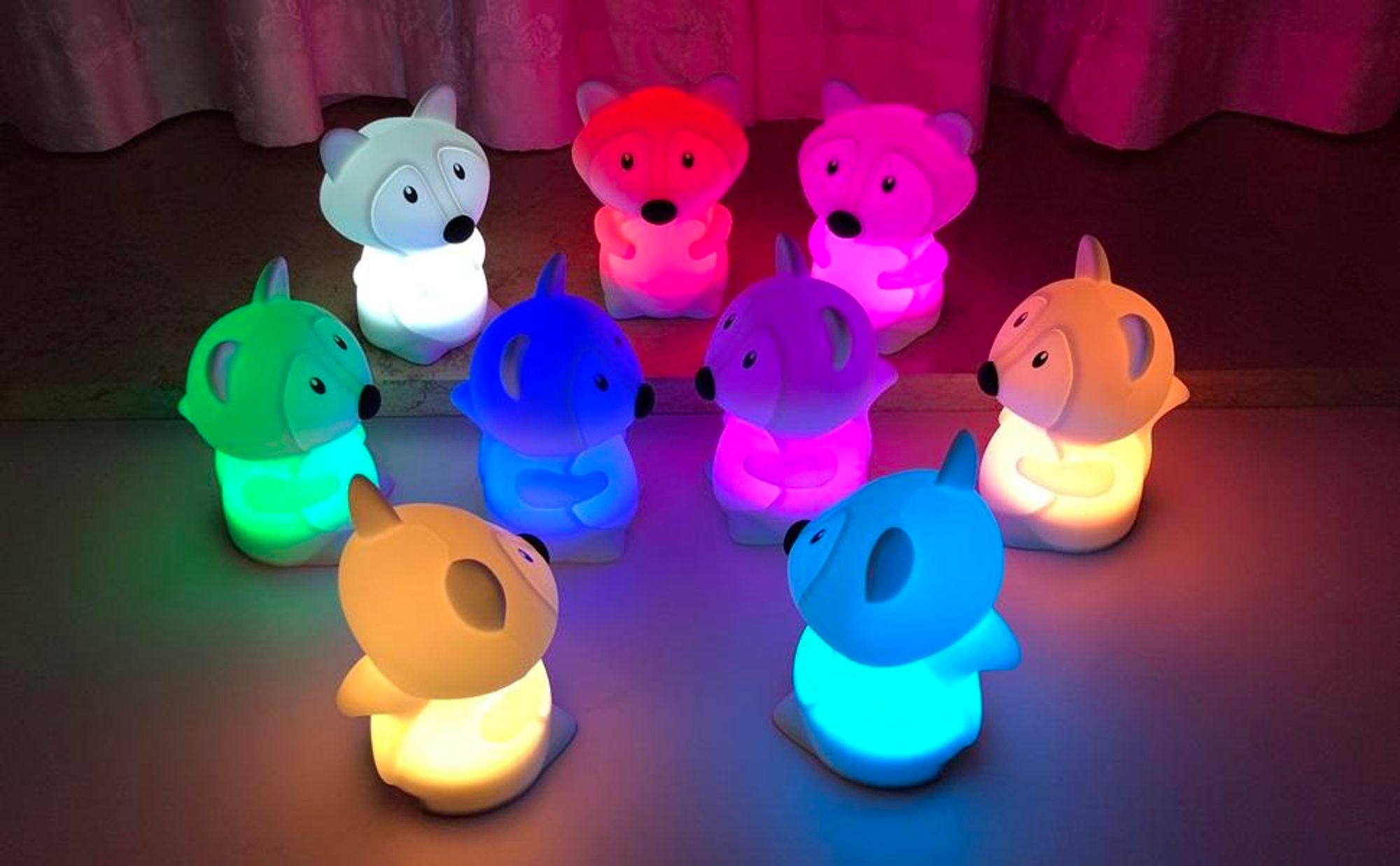 9 Monochrom 18h Working Eye-caring Mit Timer Nachtlicht Kinder Fuchs Mit Fernbedienung 700mAh Dimmba Silikon Nachtlampe Mit Touch