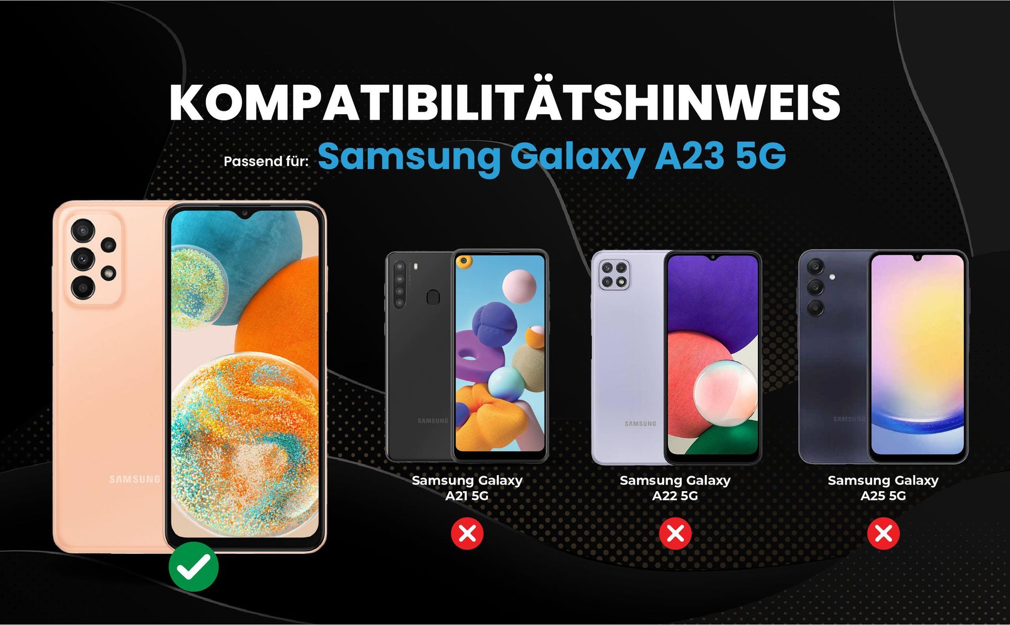 Kompatibilitätshinweise Hülle für Samsung Galaxy A23 5G