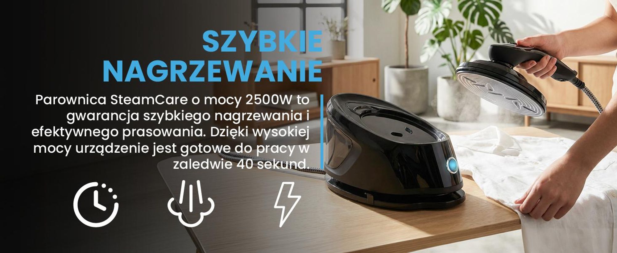 Stacja Parowa Żelazko Parowe Parownica do Ubrań Generator Pary Mocna 2500W