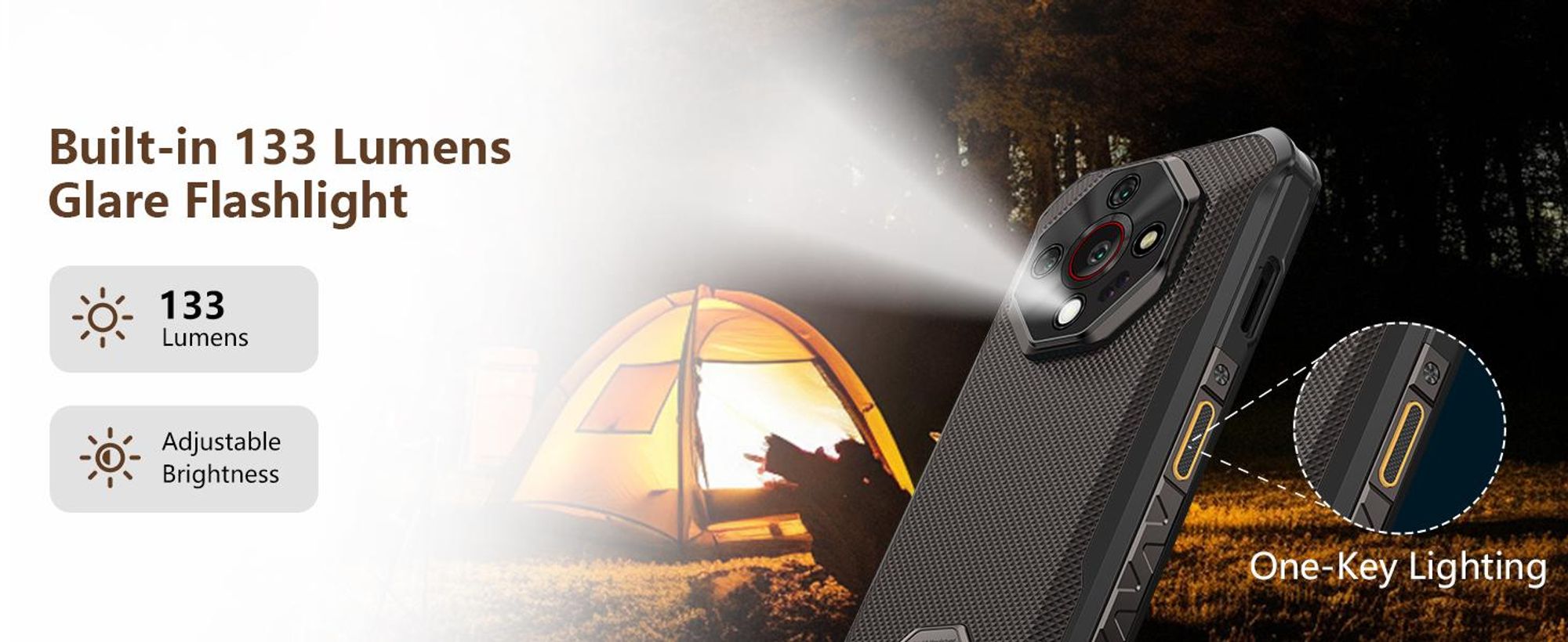 Ulefone Armor X16 Outdoor Handy Ohne Vertrag - 12GB + 128GB - 10360mAh 6.56" 48MP+20MP mit Flashlight, IP68 Outdoor Smartphone Android 15 NFC- Schwarz
