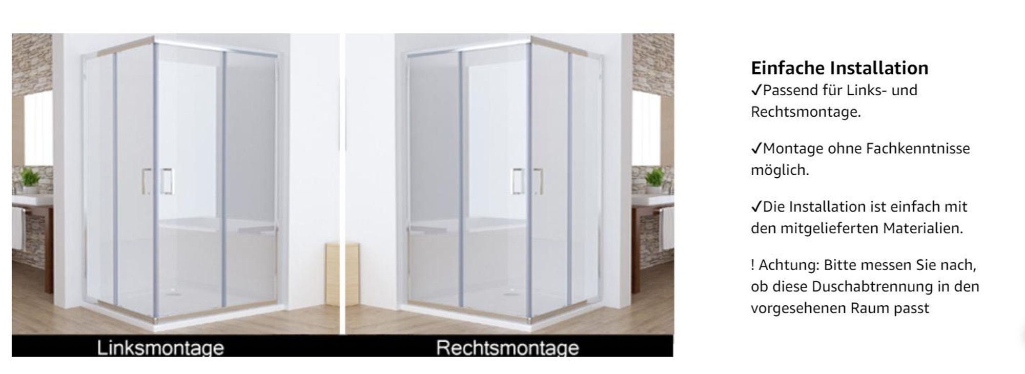 MIQU Duschkabine Eckeinstieg 100x100x185 cm Duschwand mit Doppel Schiebetür rollen, 6mm ESG Sicherheitsglas, Schiebetüren Glas komplett Dusche Silber