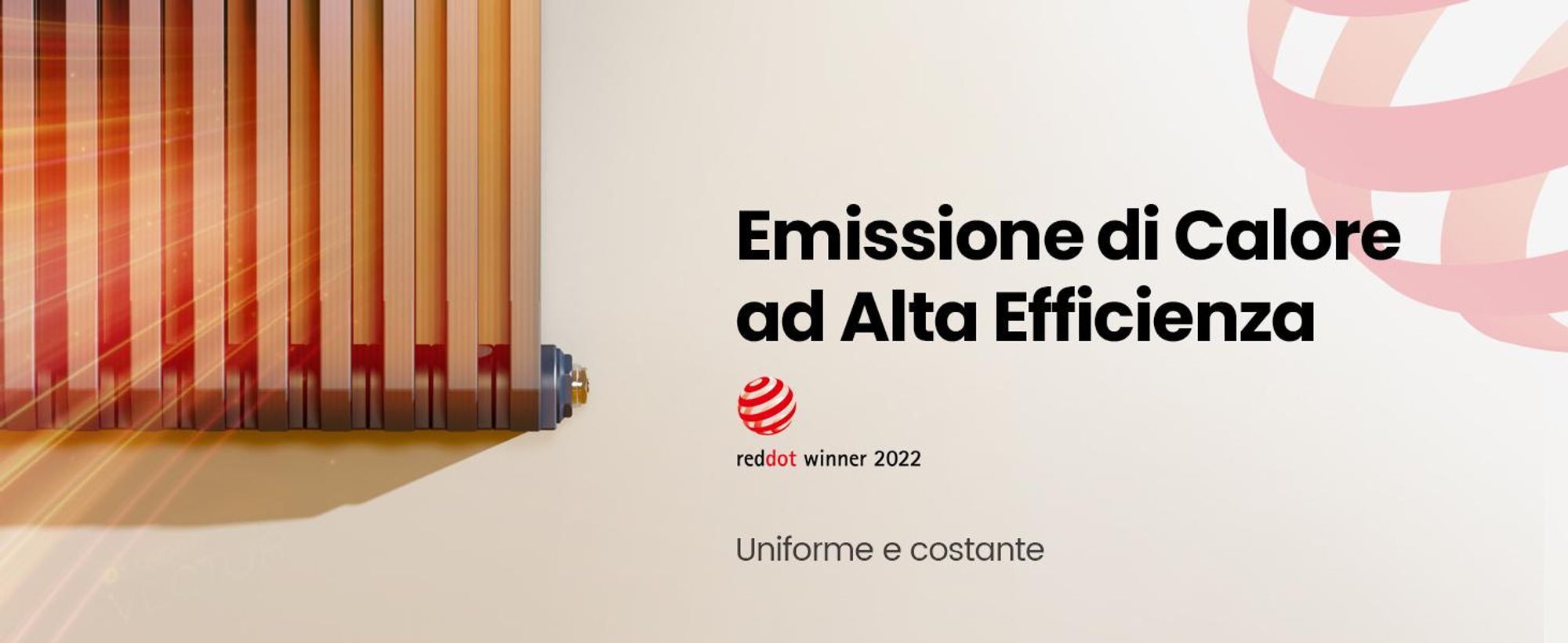 Radiatore di design EMKE a forma di D 600x840mm 1383W Vincitore del Red Dot Award antracite - installazione orizzontale, per 18,4 m², bagno e soggiorno senza elemento riscaldante