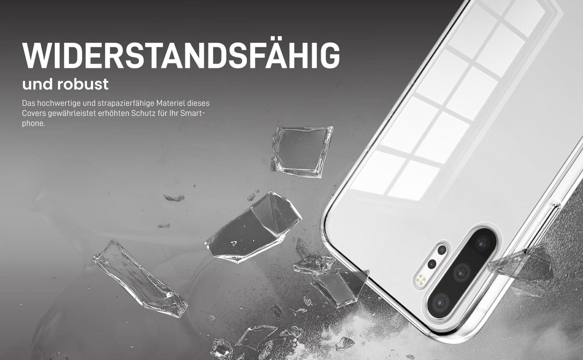 Transparentes Front Back Cover für Samsung Galaxy Note 10+ mit Aufprallschutz