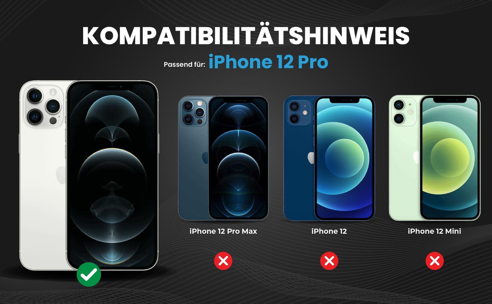 Kompatibilitätshinweise Hülle für Apple iPhone 12 Pro