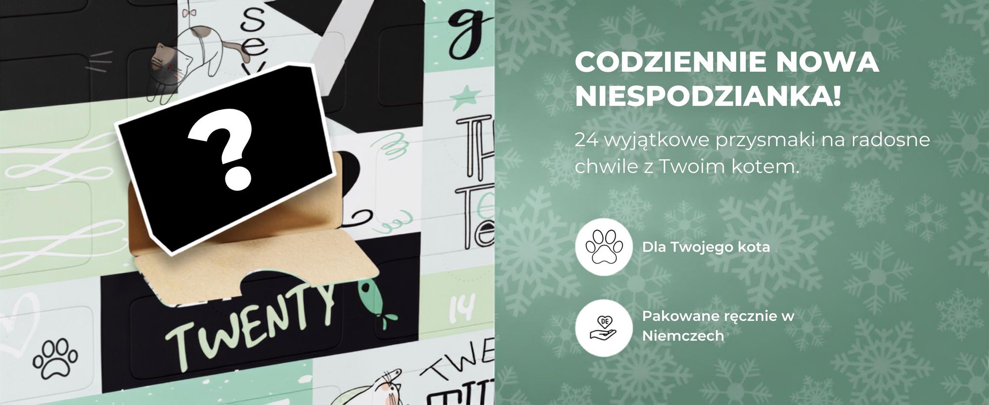 BOXILAND® kalendarz adwentowy dla kota 2026, 24 przysmaki, 16 rodzajów