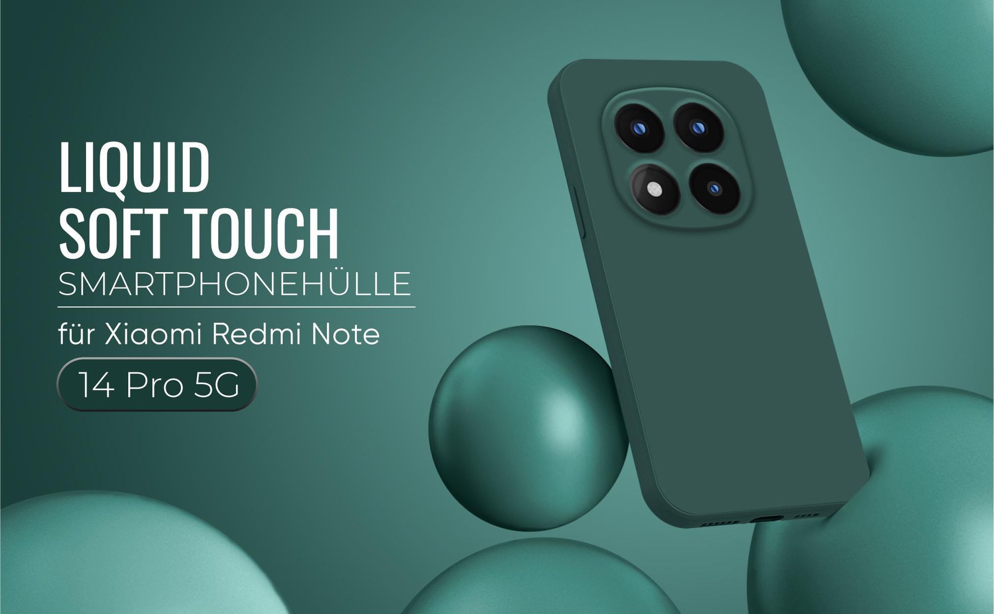 Liquid Soft Touch Smartphone Hülle in Grün für Xiaomi Redmi Note 14 Pro 5G