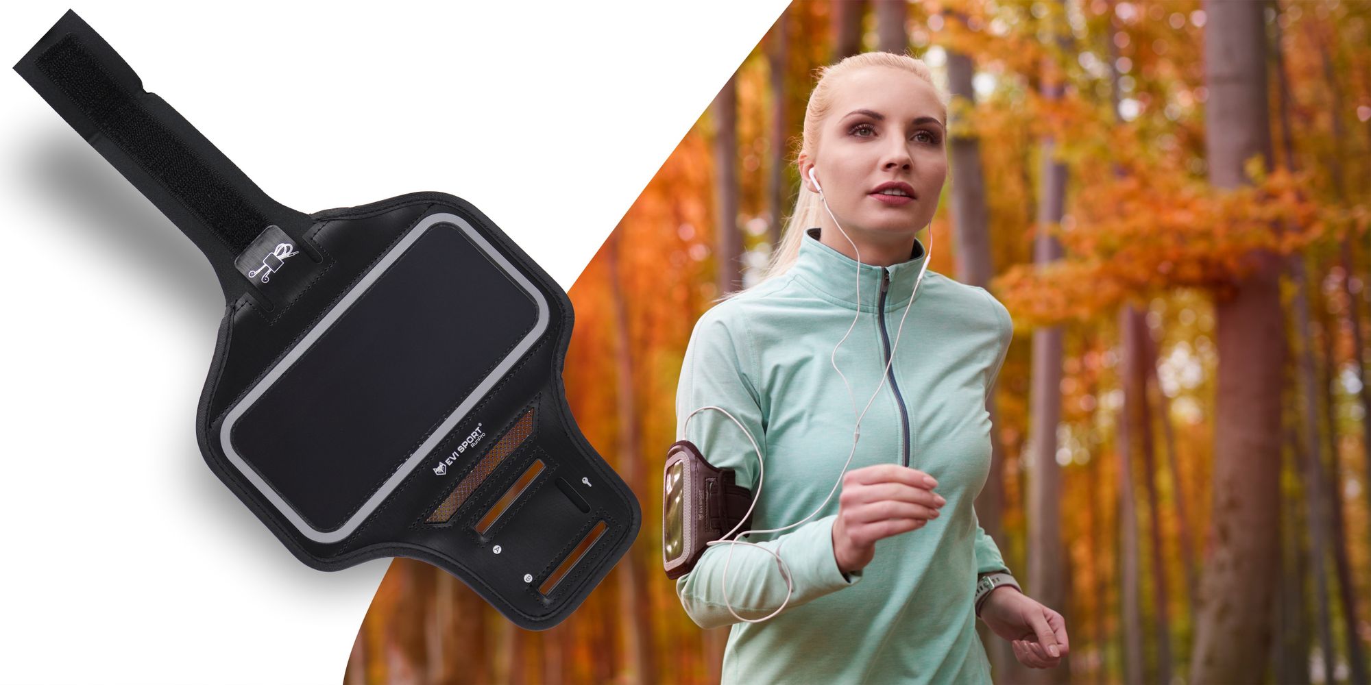 Sportovní náramek na mobilní telefon 6,9 palce, voděodolný náramek na běhání pro iPhone a Samsung, taška na jogging s dotykovou funkcí a přihrádkou na klíče, EVI RunPro