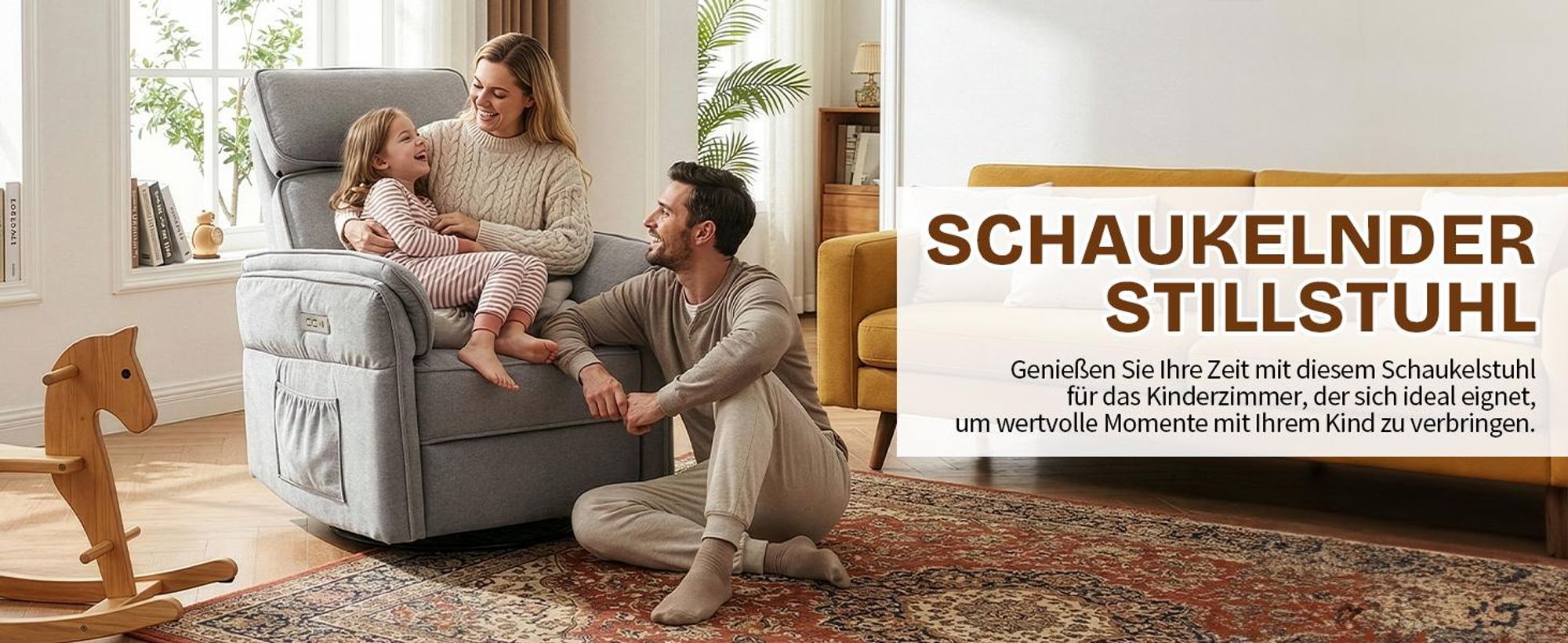 FCH Relaxsessel Fernsehsessel, elektrischer Neigungs, 300° Drehfunktion, verstellbare Kopfkissen Armlehnen,Hellgrau