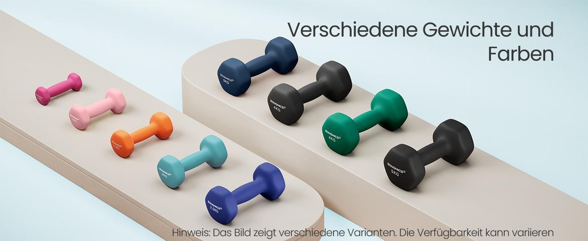 SONGMICS Hantel-Set Kurzhanteln, Hantel Set 12kg, Hexagon, Neopren Hanteln