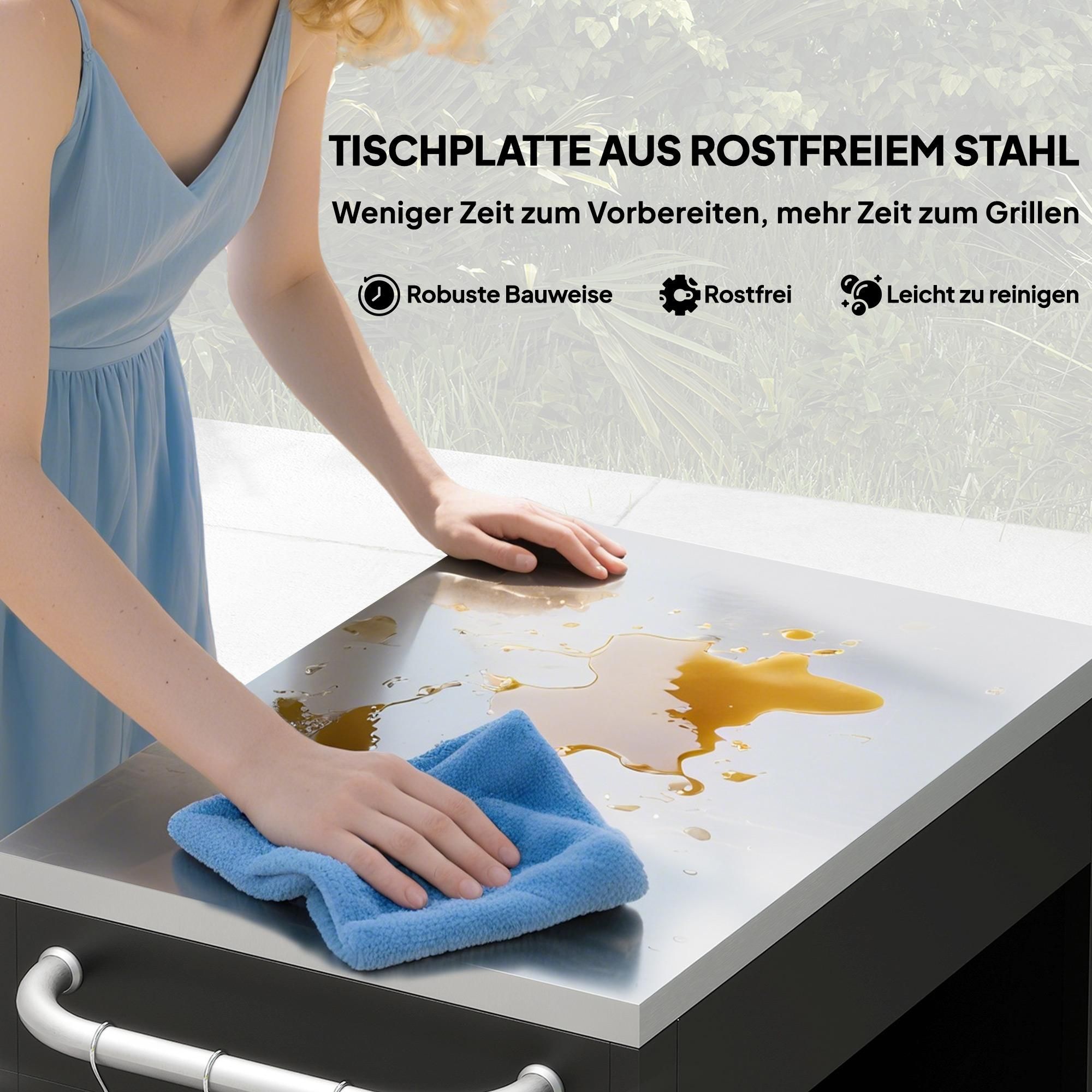 Küchentrolley Schrank Schwarz Haken