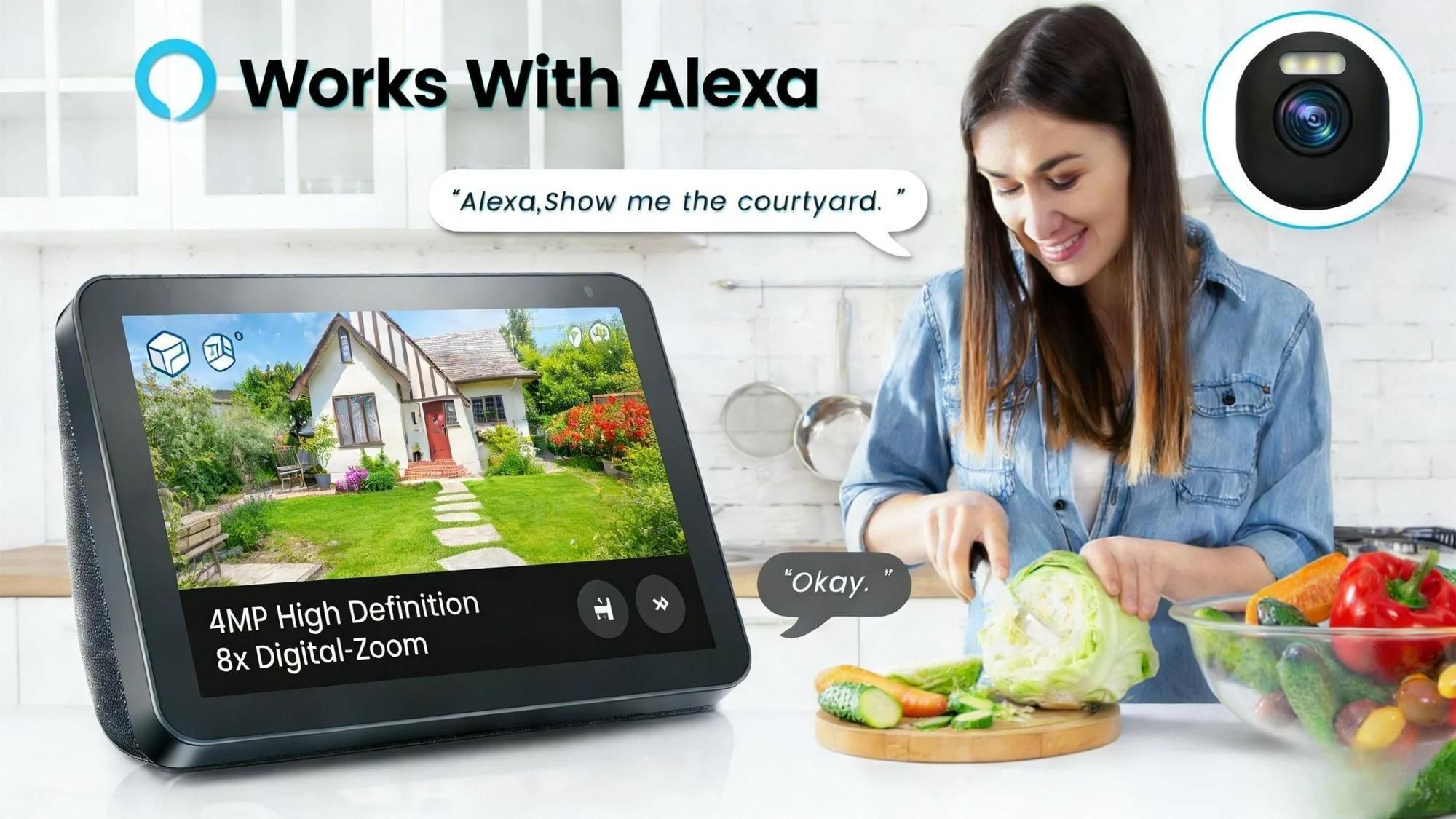 2.5K/4MP Überwachungskamera Aussen Akku,glühbirnen-kamera 360°, 2.4GHz WLAN IP Kamera Outdoor Intelligente PIR-Personenerkennung Nachtsicht in Farbe