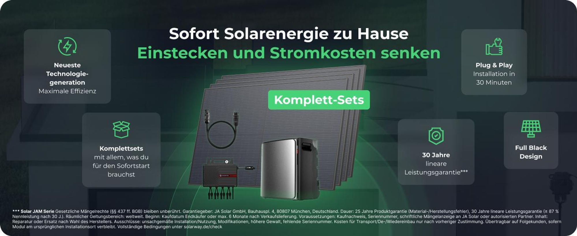 Solarway® 920Wp / 800W Balkonkraftwerk komplett Steckdose - neuester EcoFlow Stream 800 Watt Wechselrichter