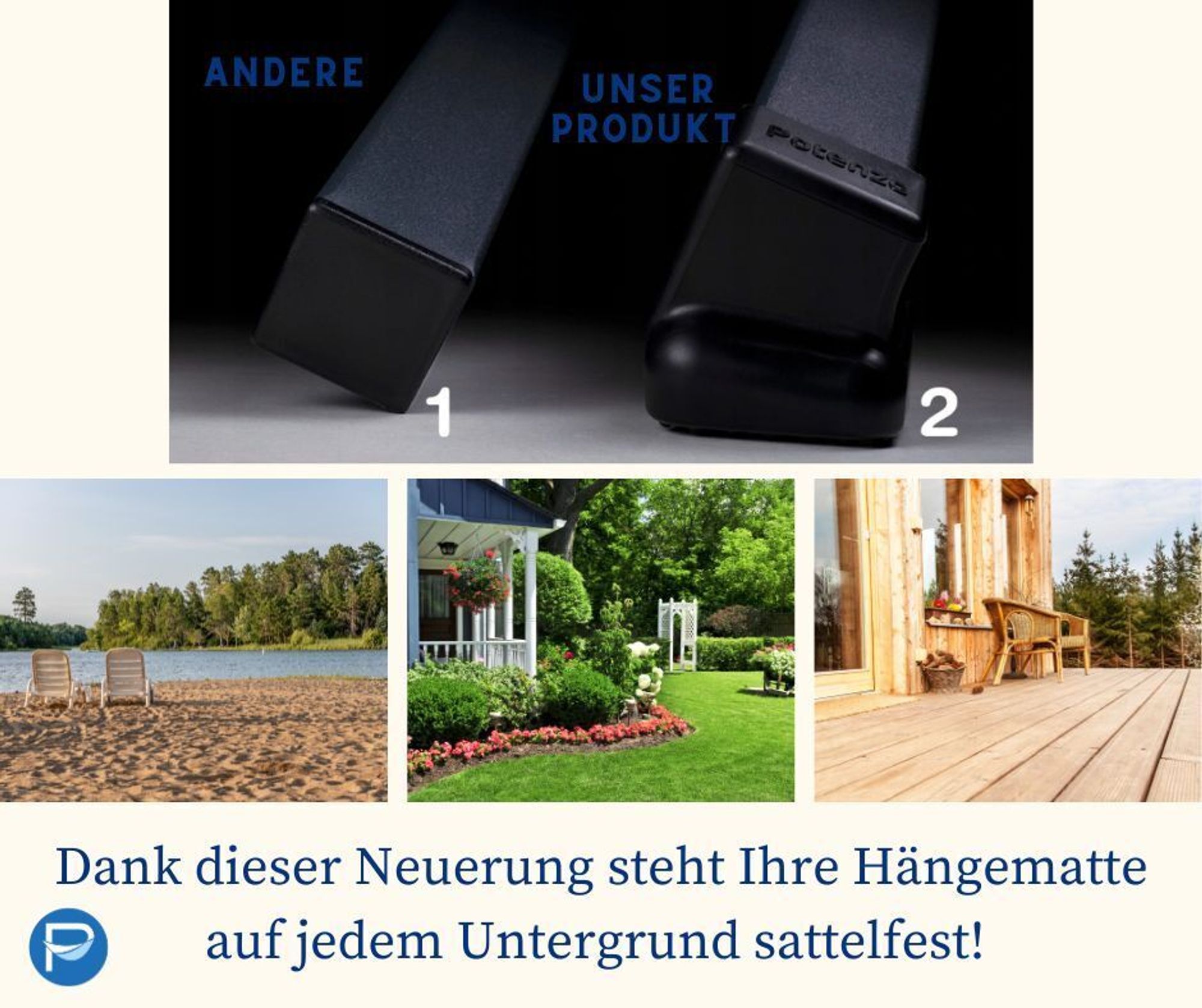 Potenza Outdoor Hängematte mit Gestell für 2 Personen