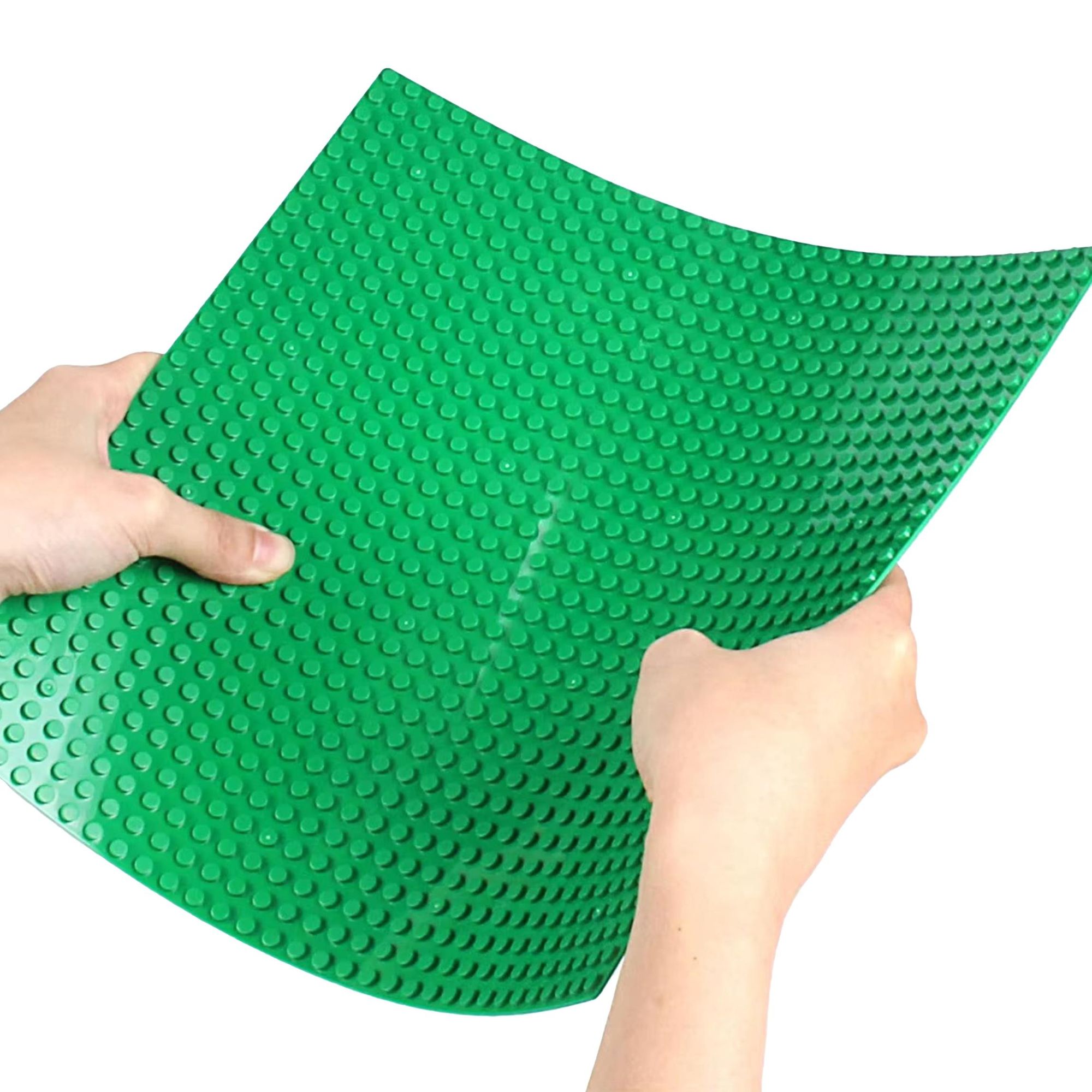 Bauplatte 32x32 Noppen, Grundplatte kompatibel mit gängigen Bausteinen, 25,5 x 25,5 cm, EVI KIDS, Grün
