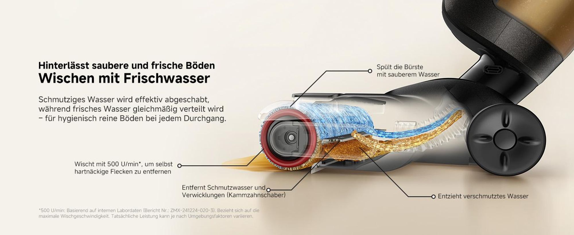 MOVA M10 Air Akku-Stielstaubsauger mit Nass- & Trockensaugen, 20.000 Pa, 30 Min, 600-ml-Tank, 74 dB, Auto-Reinigung, Anti-Geruch, Schwarz