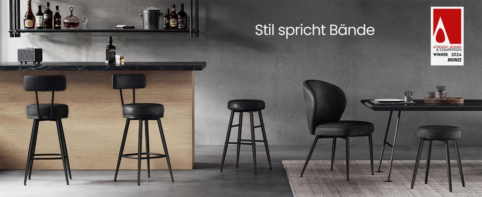 VASAGLE EKHO Kollektion - 360° drehbarer Barhocker, 2er Set, Hocker mit Rückenlehne für Kücheninsel
