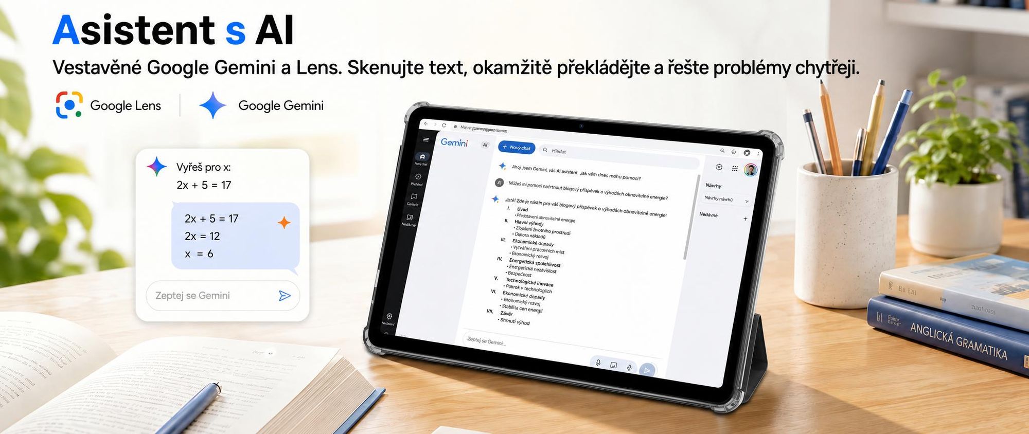 TABWEE T70, 11palcový tablet, 32 (8+24) GB RAM + 256 GB úložiště, Android 16, baterie 8000 mAh, Bluetooth 5.0, rozpoznávání obličeje, podpora Widevine L1, Rheinland. Součástí balení je klávesnice, myš a stylus