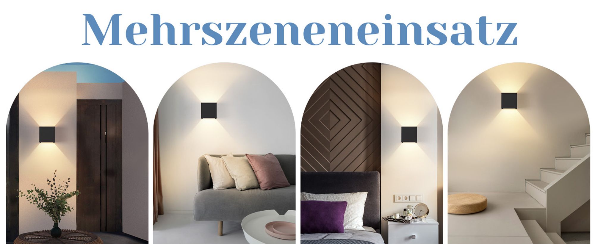 ZMH Led Wandleuchte Innen & Aussen Schwarz Wandlampe 01 Modern Up Down Warmweiß IP65 Wasserdicht Außenwandlampe 5W Einstellbarer Lichtstrahl für Flur Garten