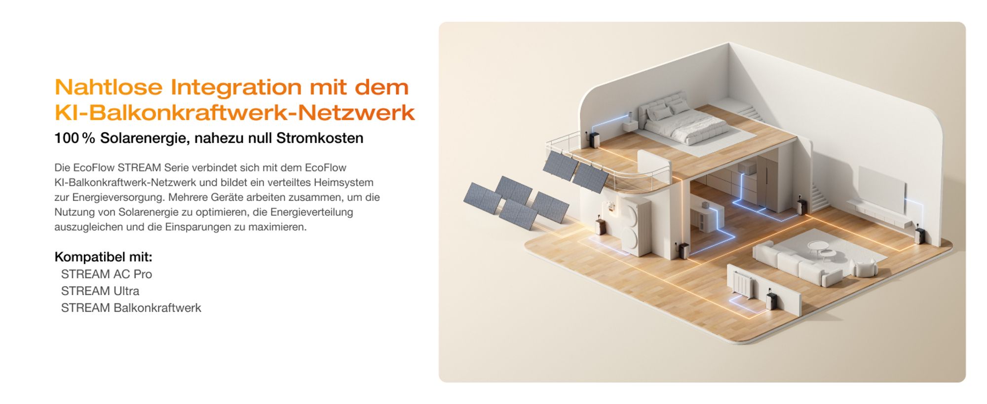 EcoFlow STREAM AC Pro 1,92 kWh – Balkonkraftwerk mit Speicher | 100 % Kompatibel mit allen Mikro-Wechselrichtern | 1 200 W Ausgang