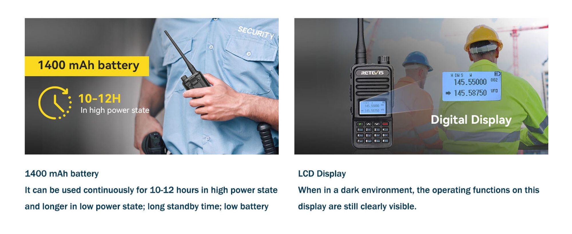 Retevis RT85 Ammteurfunkgeräte, 2m/70cm Ham Radio mit VOX DTMF, 200CH Notfallalarm FM Funkgeräte set, Große Reichweite für Hotel Schule 5er
