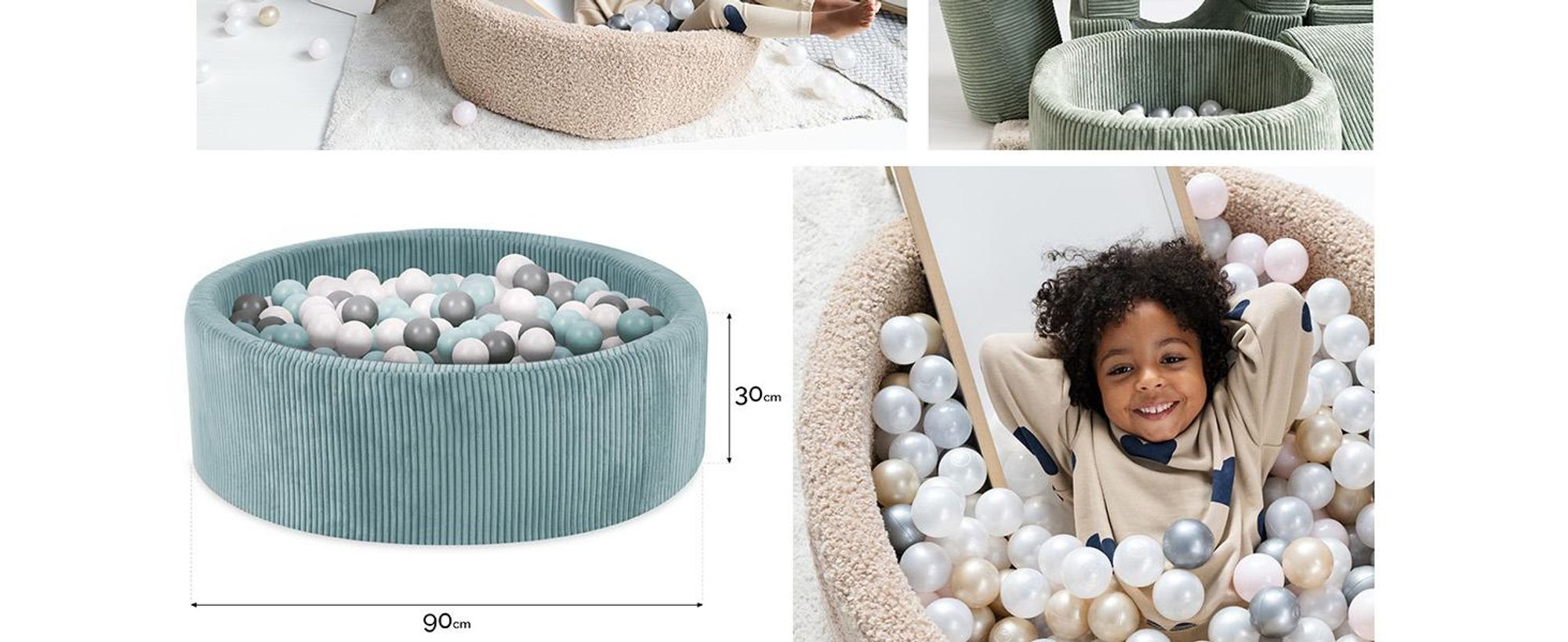 Detský bazén s loptičkami 90x30cm + 200 loptičiek - Misioo detský bazén s loptičkami - Prateľný prémiový poťah - Modrý - Detský bazén s loptičkami od 1 roka - MISIOO