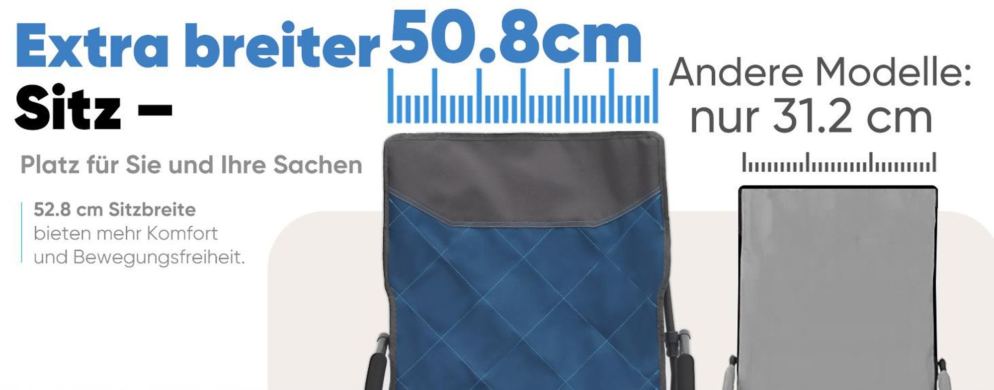 Sekey 2er Set Strandstuhl Faltbar Campingstuhl Leicht Faltstuhl Sonnenstuhl Klappstuhl, Blau