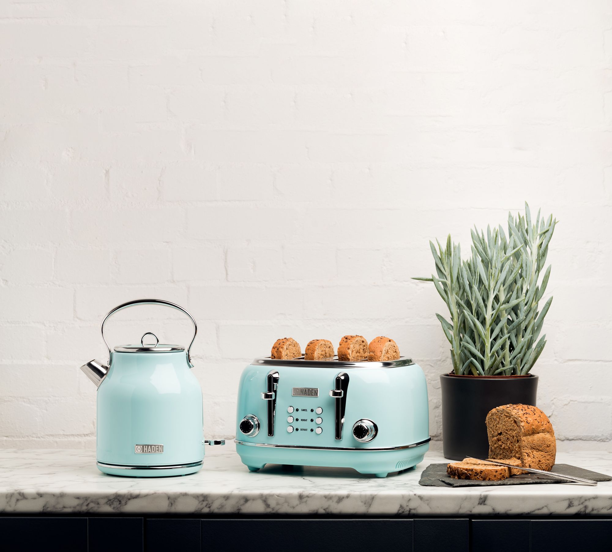 Haden Heritage Turquoise 4 Scheiben Toaster, türkis