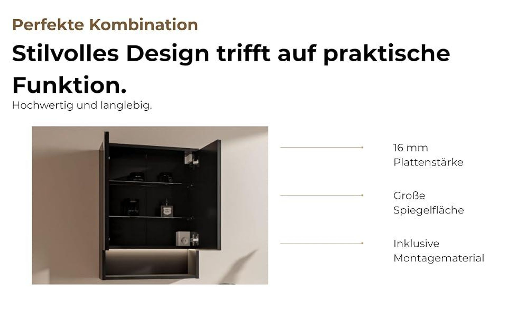 LED Spiegelschrank Bad 60x78 cm Weiß mit Beleuchtung 4000K Steckdose Schalter Badezimmerschrank Hängeschrank