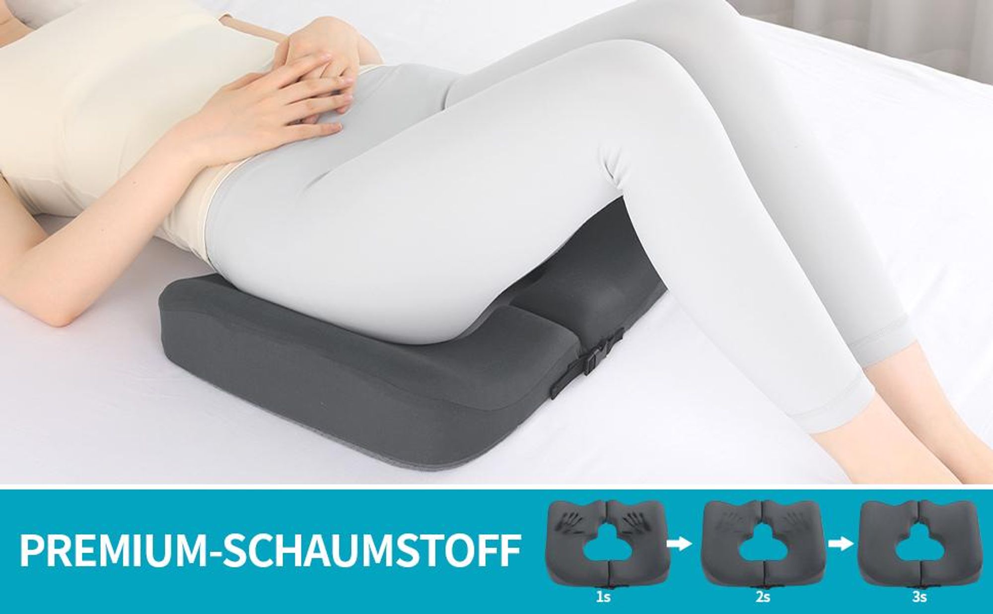 Orthopädisches Sitzkissen, Ergonomisches Sitzkissen, Bürostuhl Kissen, Steißkissen,Keilkissen,Memory Foam,Fördert Durchblutung,Entlastet das Steißbein