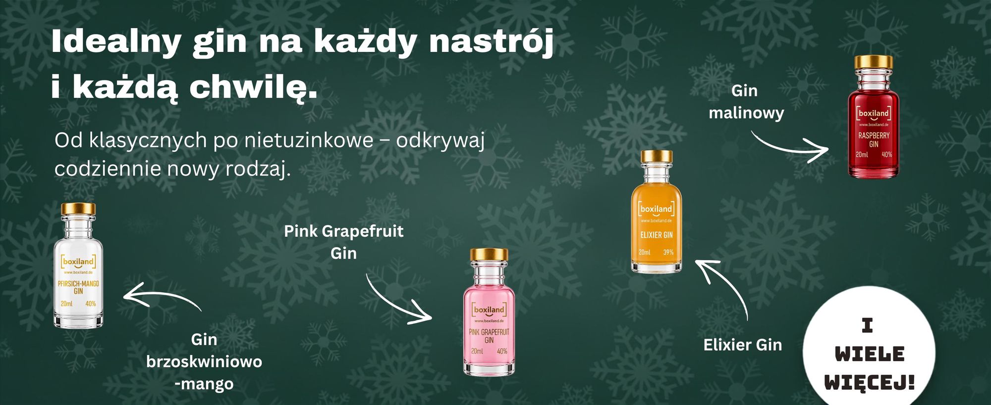 BOXILAND® gin kalendarz adwentowy 2026, 24 smaki po 0,02 l, degustacja gin