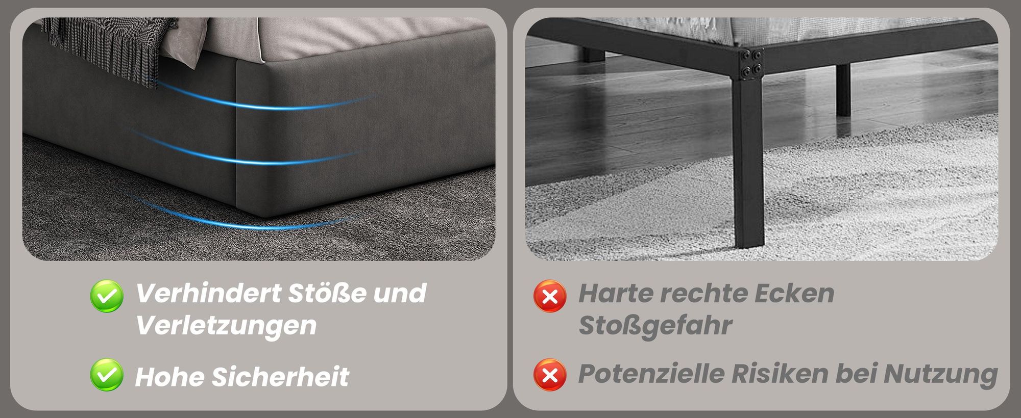 MODFU Boxspringbett Hydraulisches 180 x 200 cm mit Kopfteil, Polsterbett Funktionelles mit 3 Schubladen, Doppelbett Stauraumbett mit Bettkasten Stauraum, Samt Grau(Ohne Matratze)