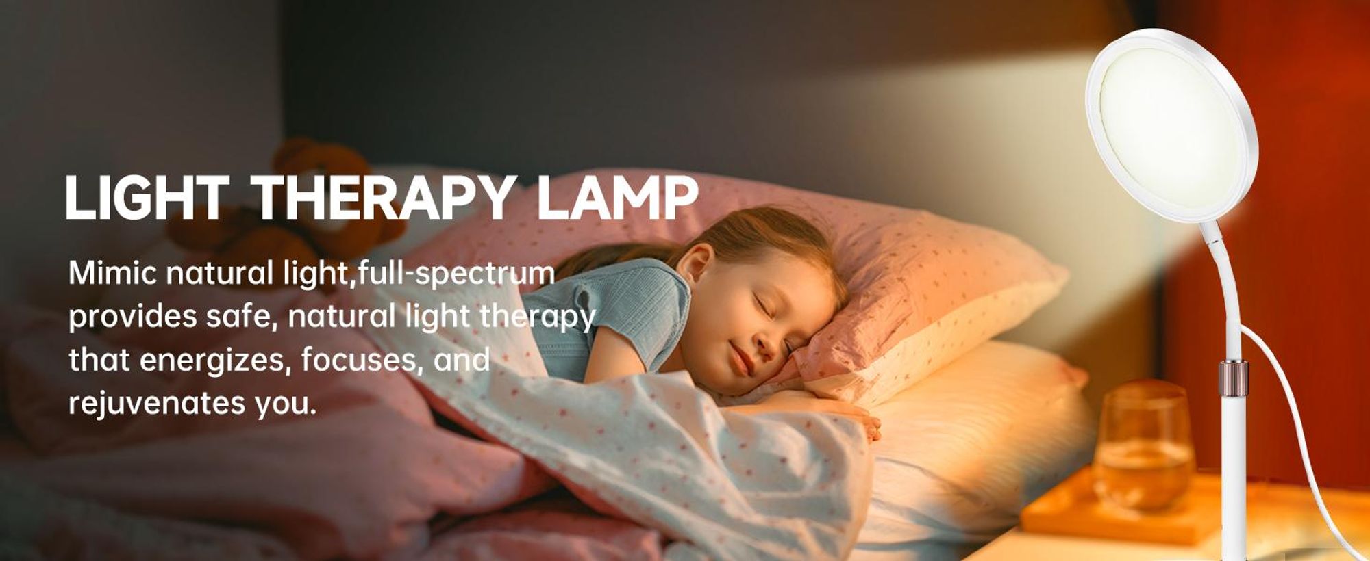 Tageslichtlampe 10000 Lux, Lichttherapielampe mit 3 Einstellbaren Lichtfarben, 9 Helligkeiten Einstellbar und Timer-Einstellungen,UV-Freie Sonnenlampe