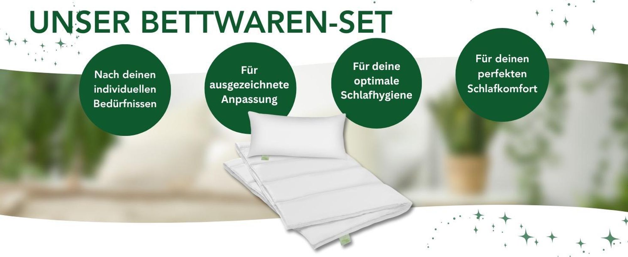 DREAMSTAR 4-Jahreszeiten Bettdecke + Kopfkissen | 135x200+40x80 cm | Eco Bettdecken Set