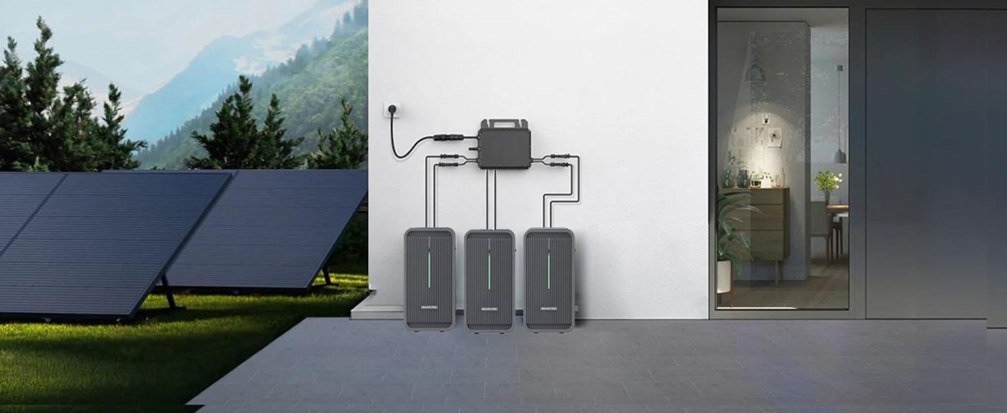 SUNNIVA® 2760W Balkonkraftwerk mit 6,72 kWh Speicher Marstek 3x B2500-D, 6x 460W BIFAZIAL FULLBLACK komplett Steckdose, PV Solaranlage + Solarspeicher