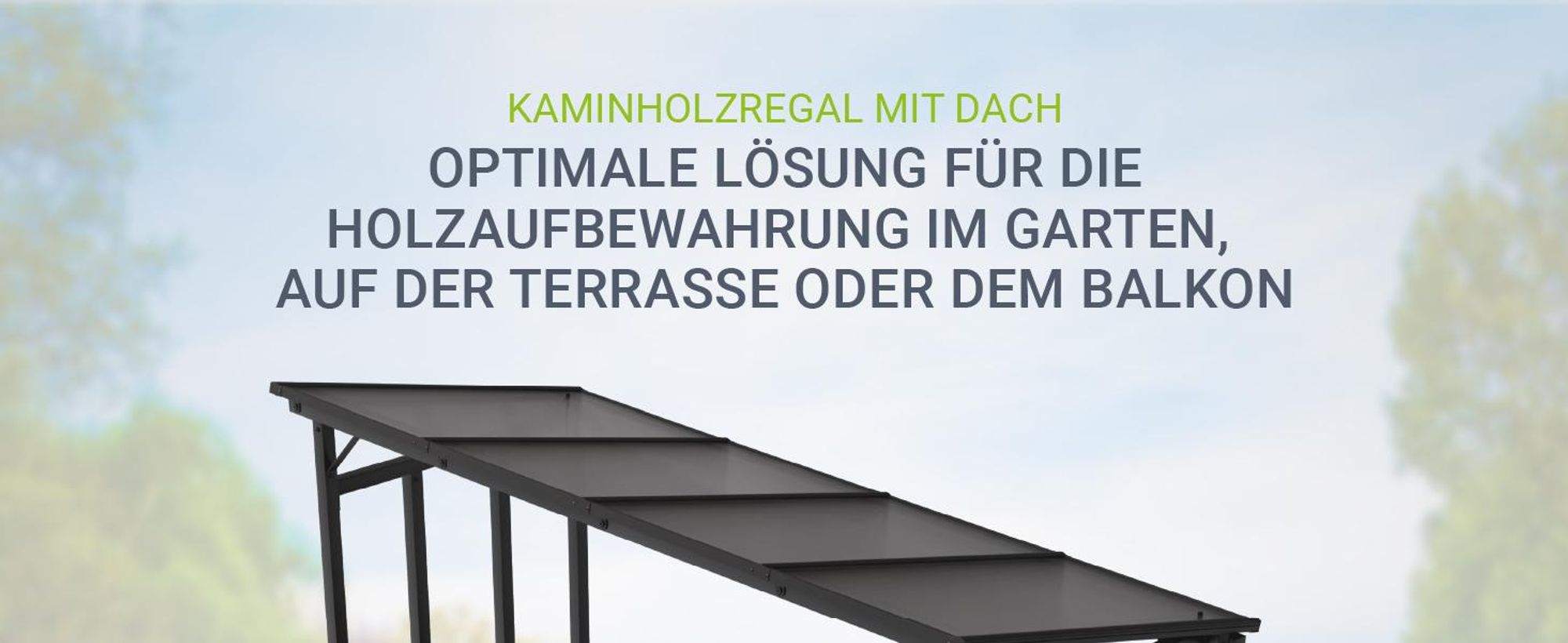 Juskys Kaminholzregal mit Dach 185x70x185 cm, 2,4 m³, wetterfest & stabil mit Zubehör