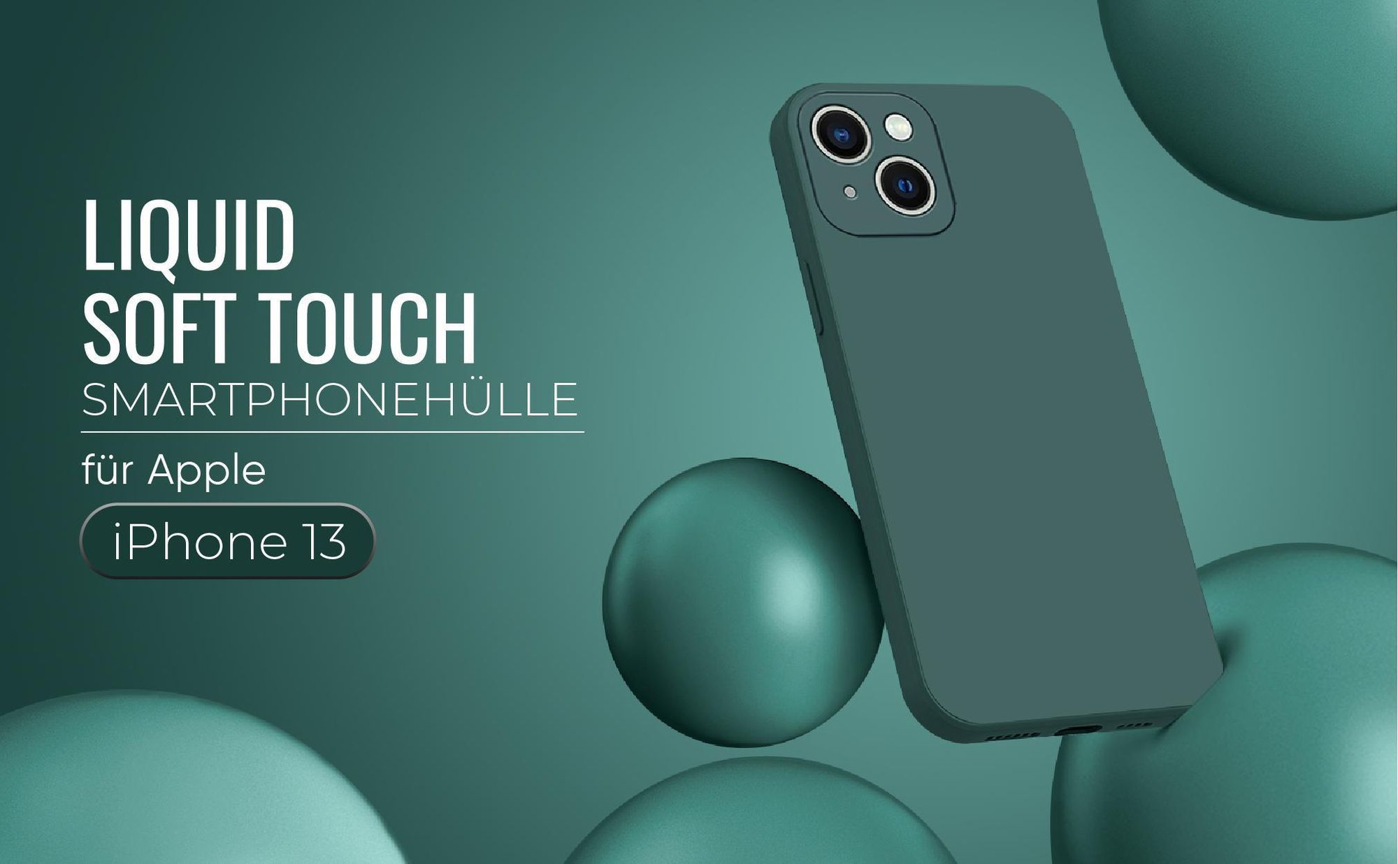 Liquid Soft Touch Smartphone Hülle in Grün für Apple iPhone 13