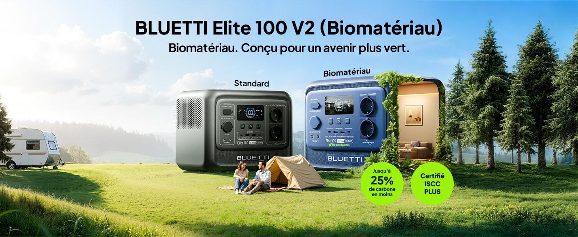 BLUETTI Générateur solaire Elite 100 V2 + 200W panneaux solaires , 1024 Wh station d'alimentation portable pour le camping, les urgences et l'alimentation de secours , les pannes de courant