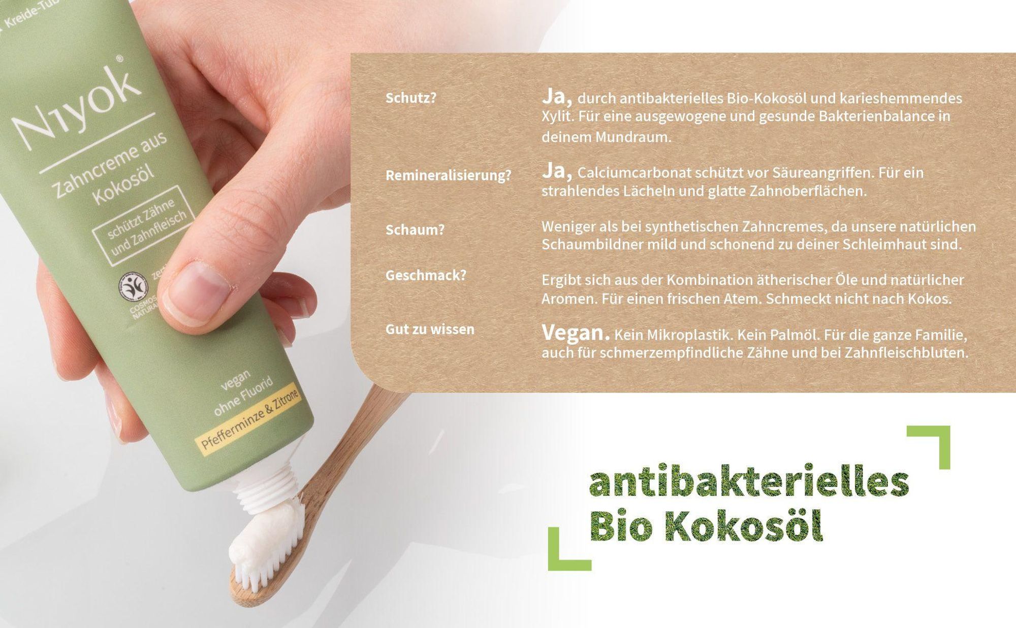 Niyok - Zahnpasta - Kokosnussöl - Pfefferminze & Zitrone - 75 ML