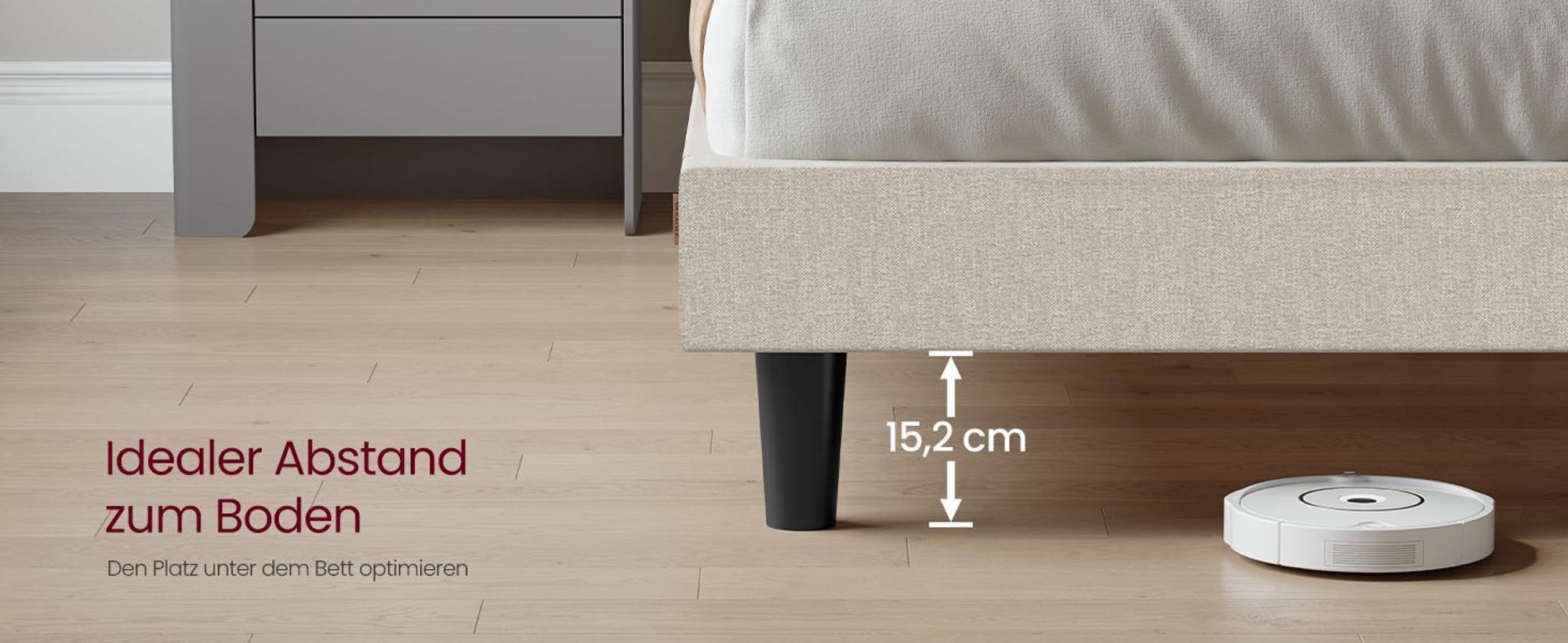 VASAGLE Bettgestell, Doppelbettgestell, passend für 160 x 200 cm Matratze, verstellbares gepolstertes Kopfteil, modern, beige